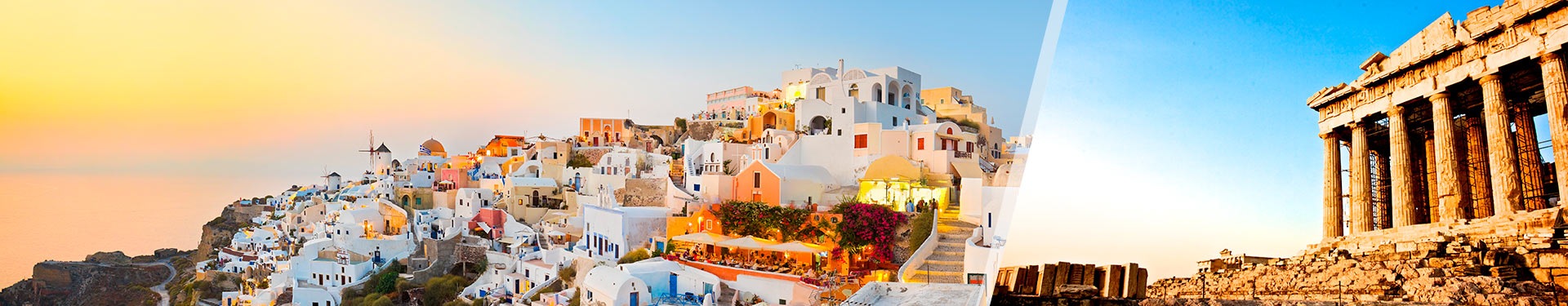 Athens and Santorini by plane and with rental car
