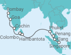 India, Sri Lanka, Thailand, Malaysia Cruise itinerary  - Celebrity Cruises