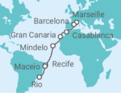 Spain, Morocco, Cape Verde, Brazil Cruise itinerary  - Costa Cruises