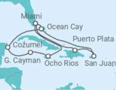 Puerto Rico, US, Jamaica, Cayman Islands, Mexico Cruise itinerary  - MSC Cruises