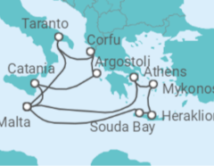 Greek Islands & Sicily Fly-Cruise Cruise itinerary  - PO Cruises