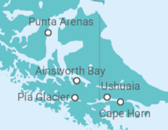 Fjords of Tierra de Fuego Cruise itinerary  - Australis