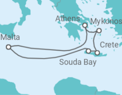 Greek Isles & Athens from Malta Cruise itinerary  - PO Cruises