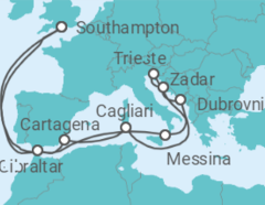 Spain, Italy, Croatia, Gibraltar Cruise itinerary  - PO Cruises