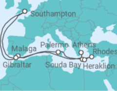 Spain, Italy, Greece, Gibraltar Cruise itinerary  - PO Cruises
