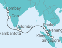 India, Sri Lanka, Thailand, Malaysia, Singapore Cruise itinerary  - Celebrity Cruises