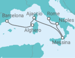 Western Mediterranean - Barcelona to Rome Cruise itinerary  - Cunard
