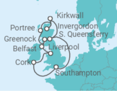 The British Isles Festival Voyage Cruise itinerary  - Cunard