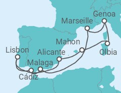Spain, Italy, France, Portugal Cruise itinerary  - MSC Cruises