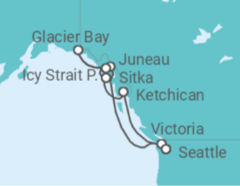 Alaska Cruise +Hotel +Flights Cruise itinerary  - Holland America Line