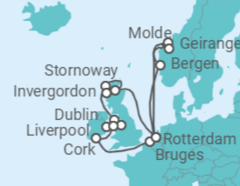 Norway, Holland, United Kingdom, Ireland, Belgium Cruise itinerary  - Holland America Line