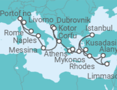 Civitavecchia (Rome) to Athens (Pireaus) Cruise itinerary  - Holland America Line