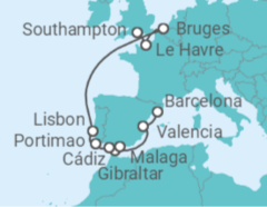 Barcelona to Southampton Cruise +Hotel +Flights  Cruise itinerary  - Norwegian Cruise Line