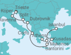Trieste (Italy) to Athens (Pireaus) Cruise itinerary  - Norwegian Cruise Line