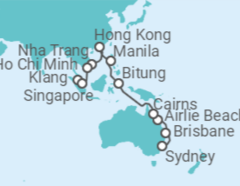 Sydney (Australia) to Singapore Cruise itinerary  - PO Cruises