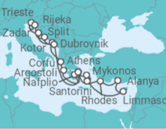 Greece, Croatia, Italy, Montenegro Cruise itinerary  - Holland America Line
