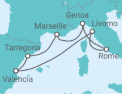 Italy, France, Spain All Incl. Cruise itinerary  - MSC Cruises