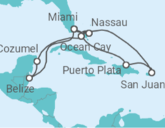 Belize, Mexico, The Bahamas, US, Puerto Rico Cruise itinerary  - MSC Cruises