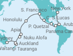 New York to Sydney (Australia) Cruise itinerary  - Cunard