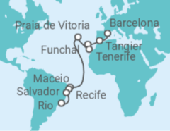 Barcelona to Rio de Janeiro Cruise itinerary  - Costa Cruises
