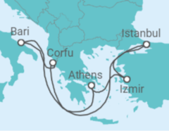 Turkey, Greece & Italy +Hotel in Athens +Flights Cruise itinerary  - MSC Cruises