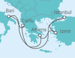 Turkey, Greece & Italy Cruise itinerary  - MSC Cruceros