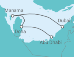 Qatar & Bahrain with Hotel in Abu Dhabi & Dubai +Flights Cruise itinerary  - Celestyal Cruises