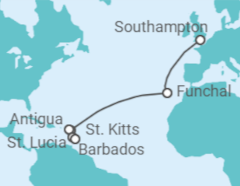 Portugal, Antigua And Barbuda, Saint Lucia Cruise itinerary  - PO Cruises