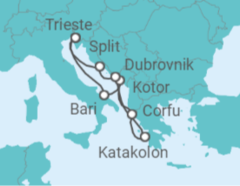 Italy, Montenegro, Greece, Croatia Cruise itinerary  - Costa Cruceros
