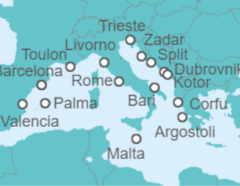 Malta, Croatia, Italy, Montenegro, Greece, France, Spain Cruise itinerary  - Cunard