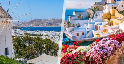 Santorini and Mykonos by plane